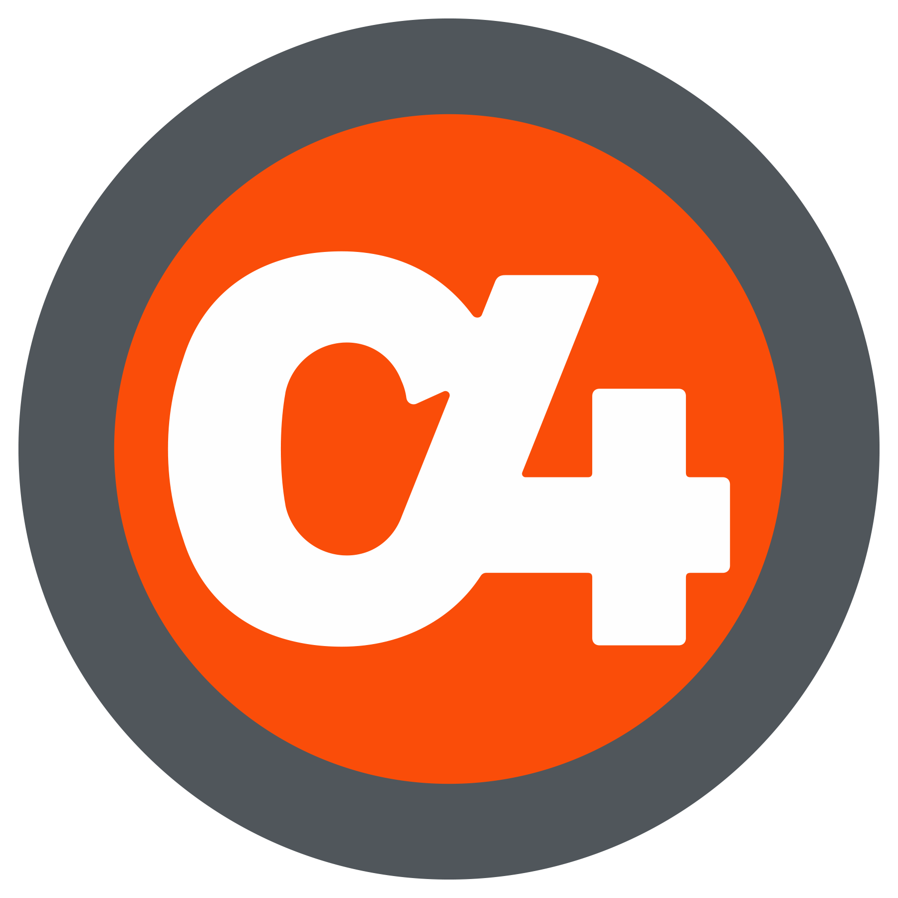Concept4's icon is an orange circle within a gray circle. Inside both circles is a conjoined C and 4 in white type.